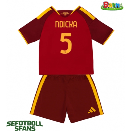 AS Roma Evan Ndicka #5 Hemmaställ Barn 2026-27 Kortärmad (+ Korta byxor)